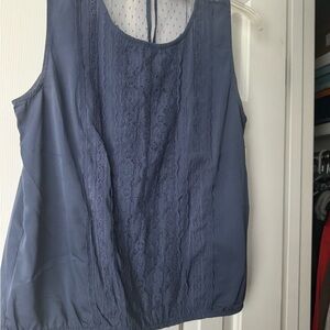 Elegant Blue Lace Women's Top